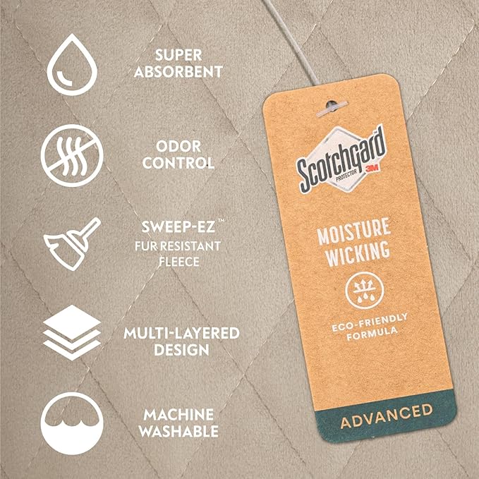 Paw Inspired Playpen Mat, Super Absorbent Fleece Cage Liner with Non-Slip Bottom, Waterproof Pet Play Pen Pad for Dogs, Rabbits, Guinea Pigs, Hamsters, Small Animals (Tan, 80x50 Inch Rectangular)