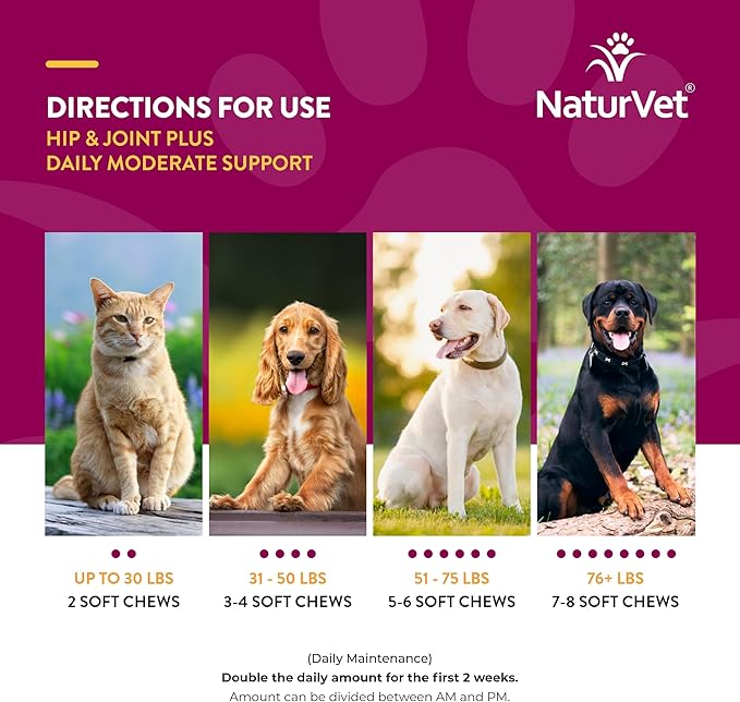 NaturVet Hip & Joint Plus Soft Chew (Bag) 120 ct