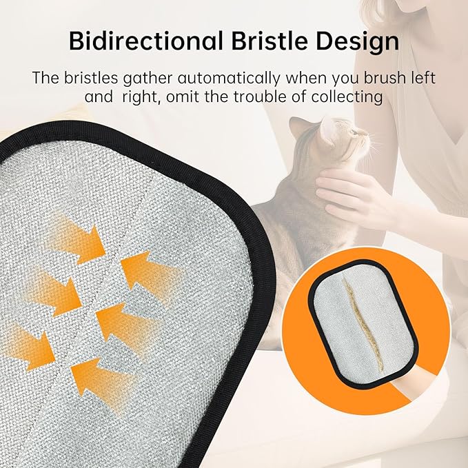 Static Pet Hair Remover Gloves, Reusable Electrostatic Pet Cat Dog Hair Removal Grooming Gloves Brush Tool for Couch, Furniture, Carpet, Car Seat (1 Pack Finger Style)