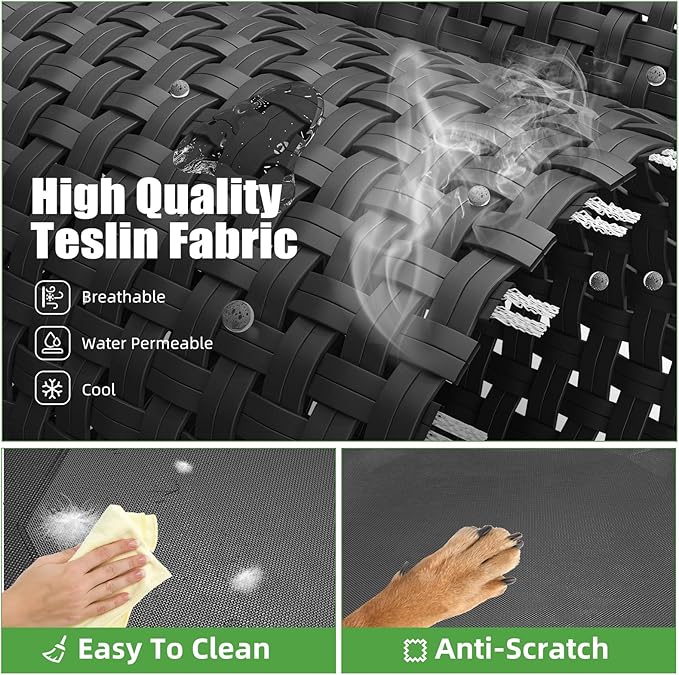 Simple Trending Raised Dog Bed for Extra Large Dogs, Waterproof XL Dog Cot, Outdoor Elevated Pet Bed, 60.25" x 37.25", Black