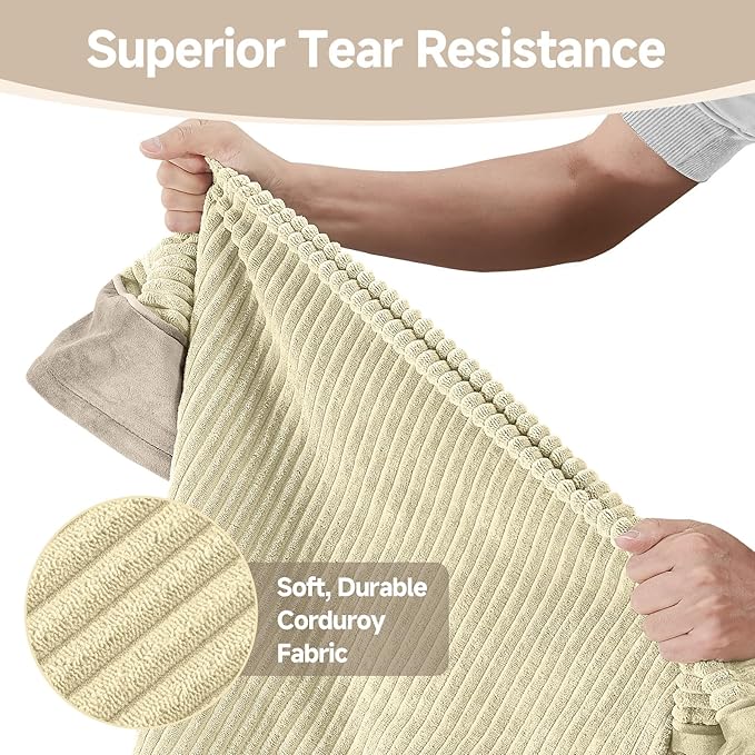 OhGeni Orthopedic Waterproof & Machine Washable Dog Bed for Large Pets, Suitable for Crates, Cat Mat with 25D Egg Crate Foam, Non-Slip Bottom & Removable Cover, 41 Inches(Khaki)