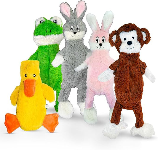 FGA MARKETPLACE Flat NO Stuffing NO Squeak Plush Dog Toys, Funny Style Will Entertain Your Pet for Hours, Recommended for Small and Medium Dog 21 INCH Long(Bundle 2)
