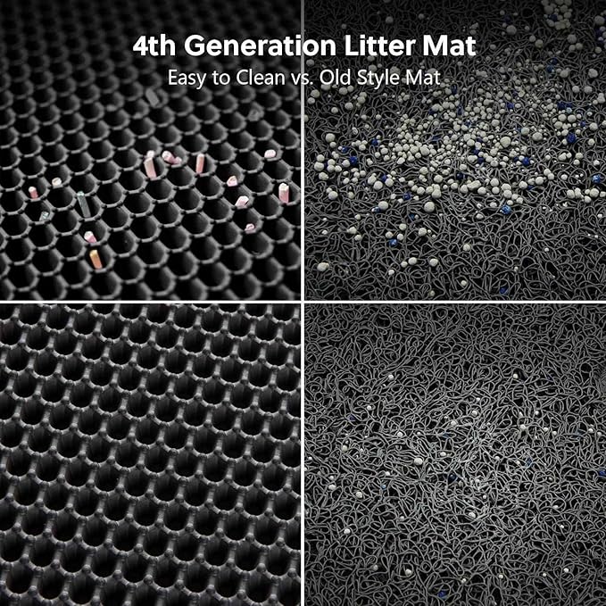 WePet Cat Litter Mat, Kitty Litter Trapping Mat, Honeycomb Double Layer Mats, No Phthalate, Urine Waterproof, Easy Clean, Scatter Control, Catcher Litter Tray Box Rug Carpet
