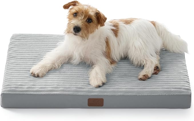 Bedsure Dog Bed Medium Size Dog - Orthopedic Pet Beds with Removable Machine Washable Cover, NOT Waterproof Egg Crate Foam Puppy Pad, Suitable for Pet Up to 35 lbs, 29"x18"