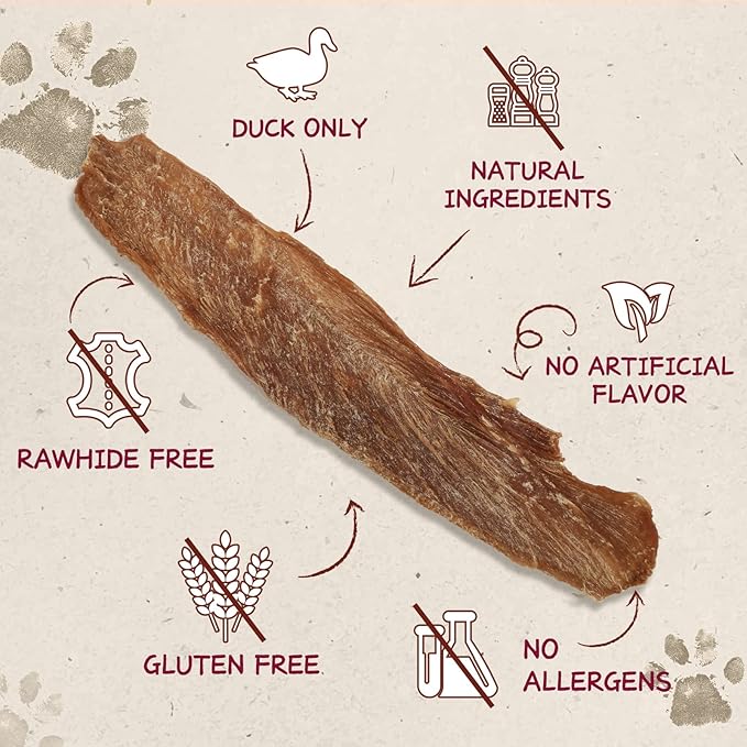 Dog Treats Jerky Duck Crisp Flakes, 1% Taurine Added, 6oz (170g), Duck Jerky Chip Flakes, High Protein Dog Training Rewards, Rawhide-Free, Gluten-Free