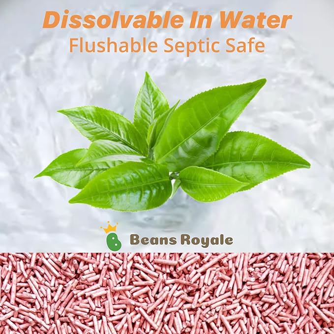 2pcs Pack (6L x 2) Tofu Cat Litter, Clumping Kitty Litter, Flushable,Pea Fiber,Dust Free, Odor Control, Low Tracking, Lightweight (Peach)