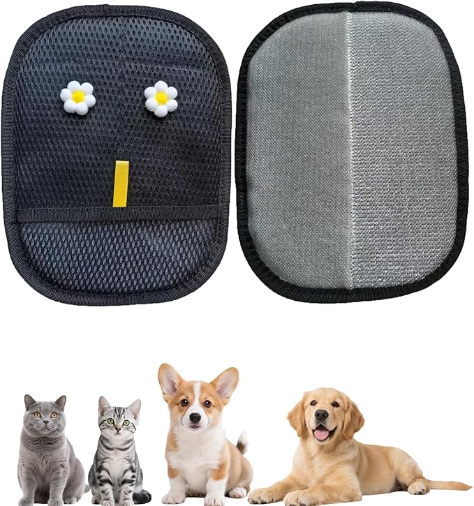 Extra Large Thickened Pet Hair Removal Glove for Dogs & Cats, Upgraded Reusable Electrostatic Pet Grooming Magic Glove with Cute Design for Furniture, Sofa & Clothes