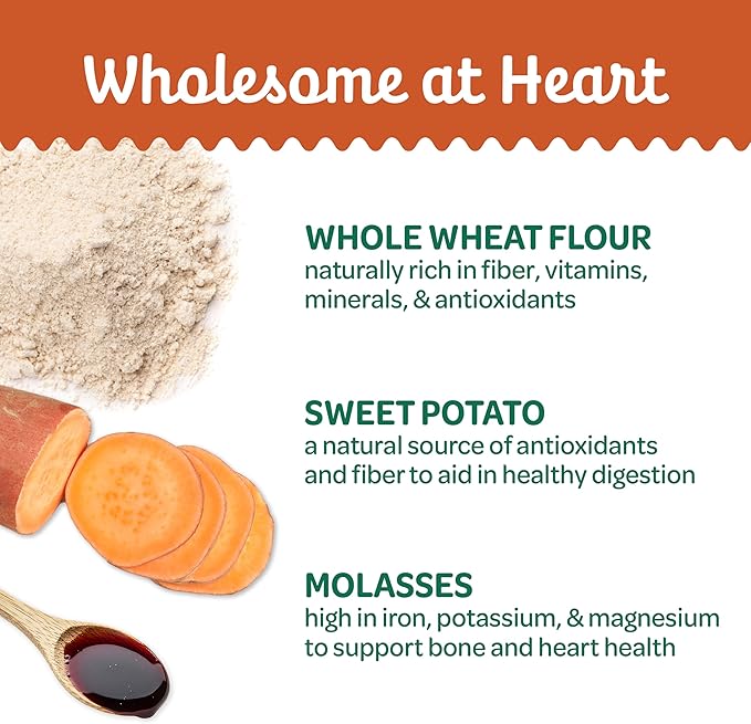 Wholesome Pride Nature’s Biscuits Dog Treats - Crunchy, Natural, Limited Ingredient, Grain-Inclusive Recipe with Fiber‑Rich Sweet Potato - Mini Bone-Shaped Treats for Dogs - 16 oz Bag