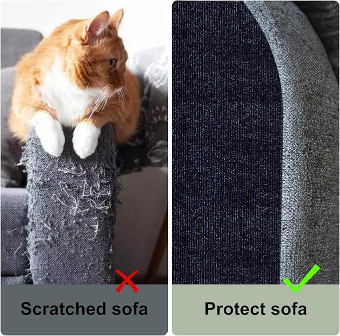 Cat Scratching Climbing Carpet Mat, Adhesive Trimmable Cat Post Covered Pad Replacement for DIY Cat Tree Shelf Couch Corner Wall Cat Scratcher Furniture Protector (Black, 78.7x15.8In)