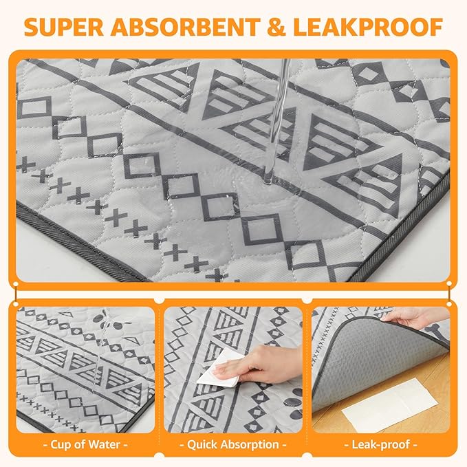 LOOBANI Washable Pee Pads for Dogs: 2-Pack Leak-Proof and Non-Slip Reusable Puppy Pads, Super Absorbent Whelping Pads for Potty Training, Playpens, Crates, Floors, Beds, and Couches 36x41 in