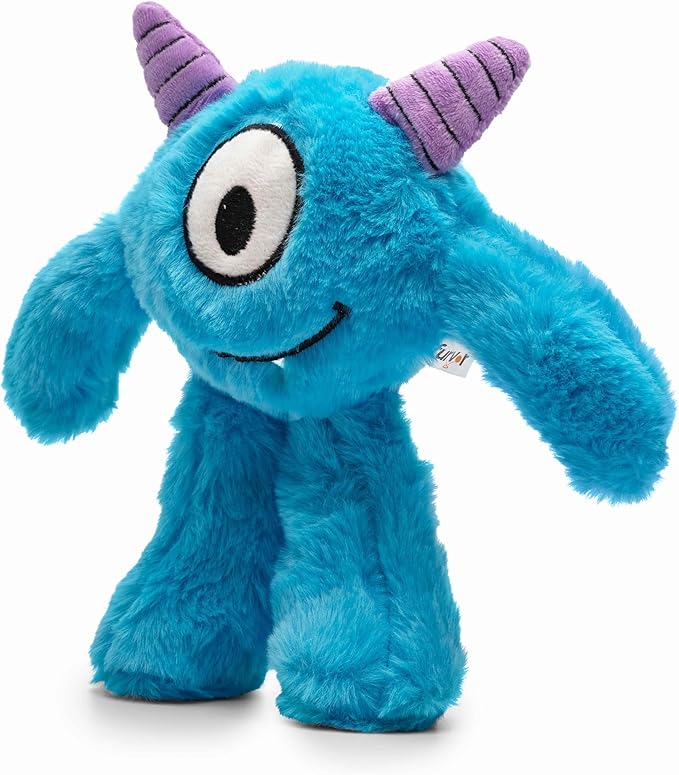 Flourish Pets 3 in 1 Multi-Layer Chew Toy for Active Dogs | Non-Toxic BPA Free Double Stitched Soft Fabric Exterior Dog Toys | Long-Lasting Dog Plush Toys – Small, Blue Monster 8"