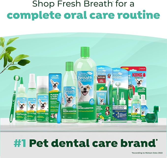 TropiClean Fresh Breath TripleFlex Toothbrush for Large Dogs | Use with TropiClean Toothpaste or Gel | 360-Degree Toothbrush | Complete Dental Care
