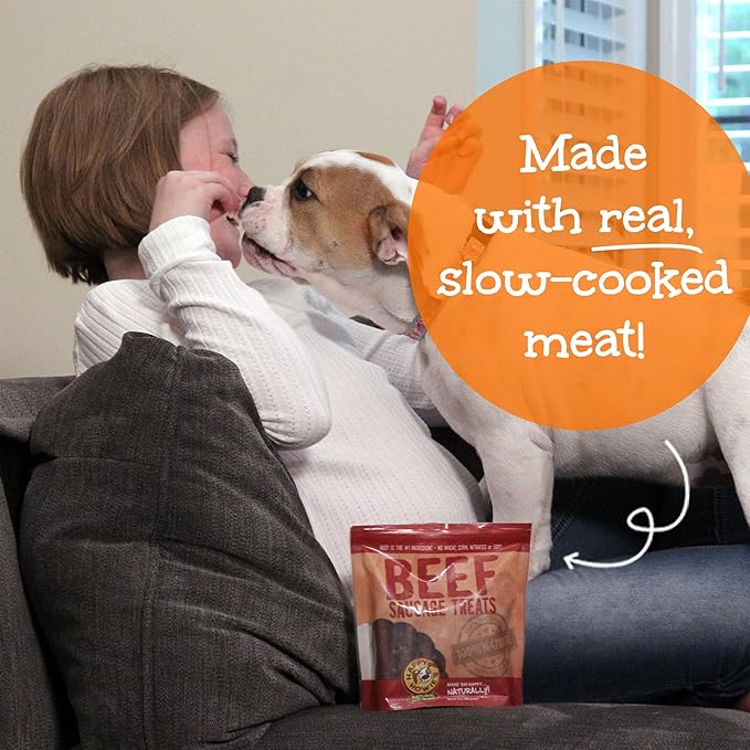 Happy Howie's Sausage Treats - Healthy Dog Treats, Flavorful Slow Cooked Beef, Natural Ingredients, Chewy Dog Treat, Hormone Free - Beef, (Pack of 1)