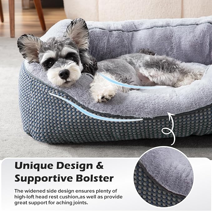 INVENHO Dog Bed Medium Size, Orthopedic Warming Soft Calming Sleeping Durable with Anti-Slip Bottom