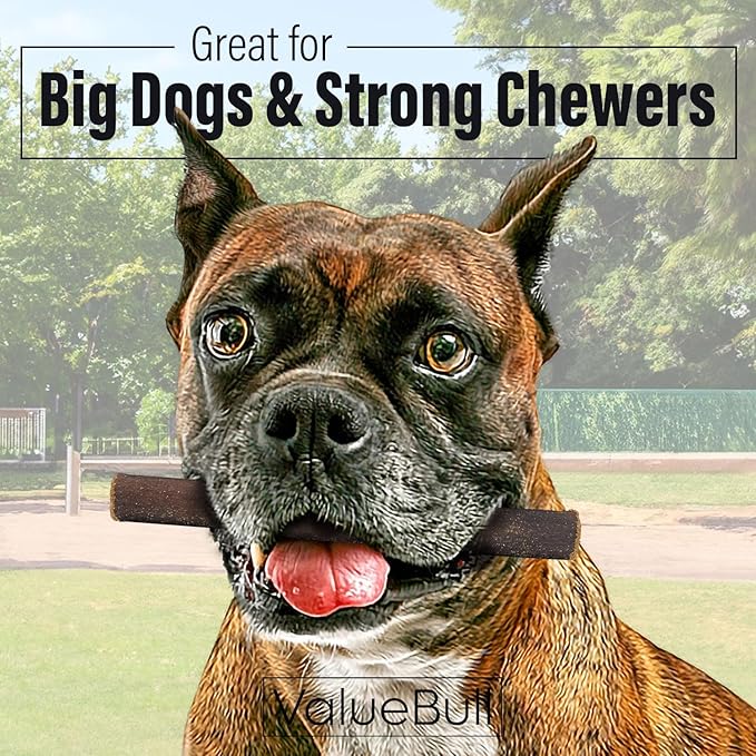 ValueBull Collagen Sticks for Dogs, 6 Inch Thick Chews, Natural Long-Lasting Dog Treats, 200 Count Bulk Pack - Supports Joints, Skin & Coat with Chondroitin & Glucosamine