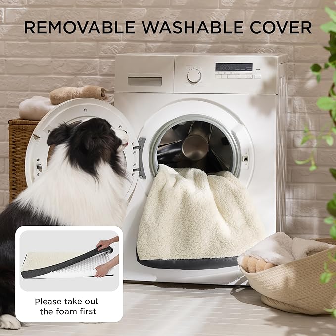 Bedsure Giant Dog Bed for Jumbo Dogs - 54" x 44" Flat Pet Beds with Removable Washable Cover, Orthopedic Egg Crate Foam Mat for Pet Up to 150 lbs, Not for Crate