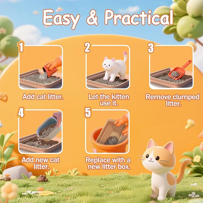 Disposable Litter Boxes for Cats Leak-Proof: 9-Pack Odor Control Sustainable Large Kitty Tray for Travel/Indoor Use