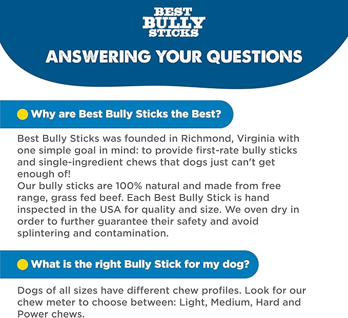 Best Bully Sticks 4 Inch Bully Sticks - 16 oz (Pack of 1) - 100% Natural Grass-Fed, Grain and Rawhide Free, Ideal for Small or Young Canines