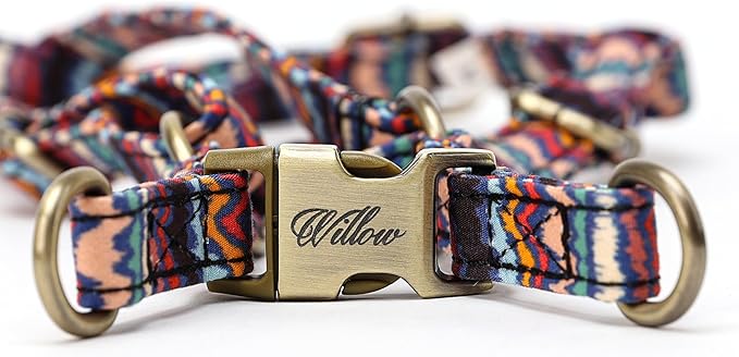 Angie and Allie Organic Cotton Personalized Step in Dog Harness,Custom Dog Halter Vests,Adjustable No Pull Canine Halter Harness for Small Medium Large Dogs