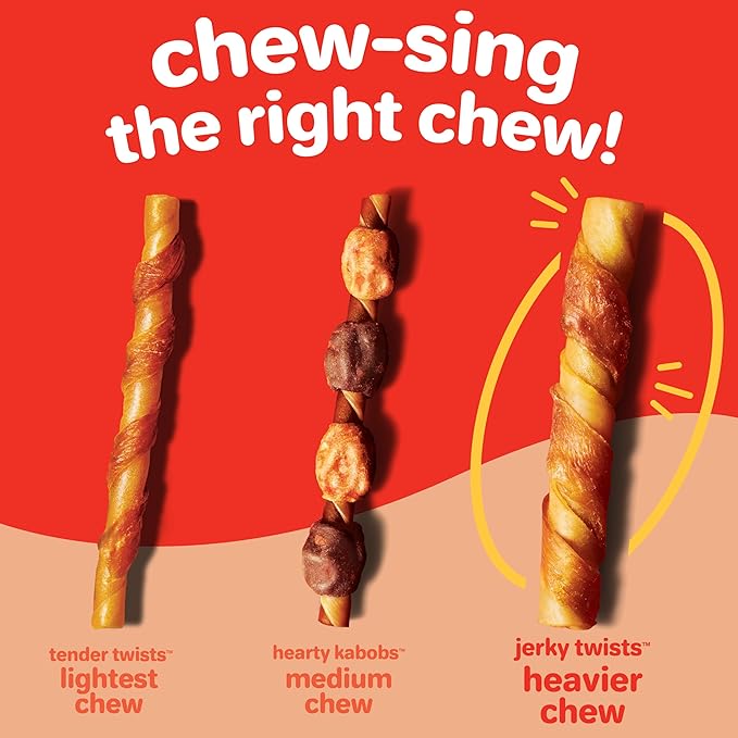 Hartz Oinkies Porkalicious Smoked Pig Skin Jerky Twists Dog Treats, 32pk