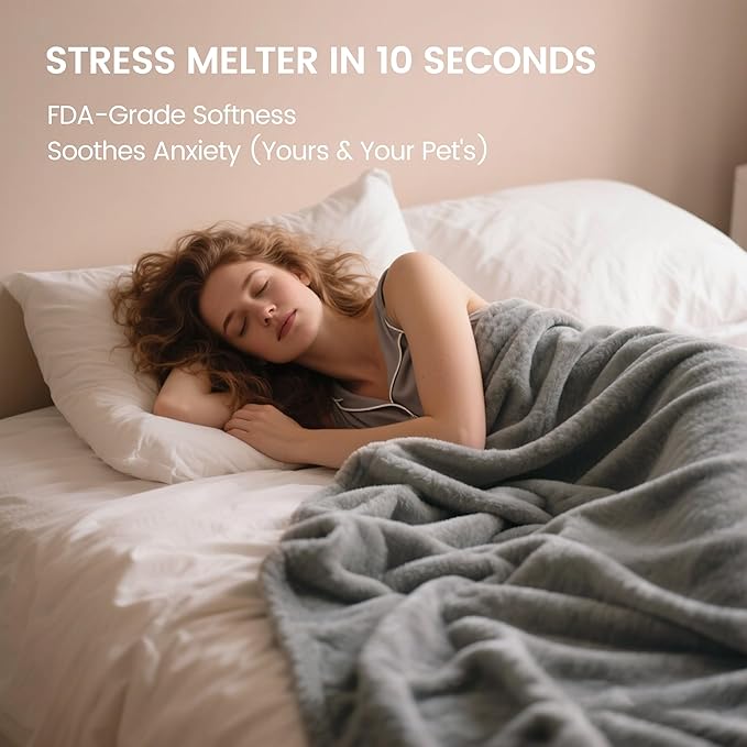 gogobunny Waterproof Bed Blanket, Reversible Sherpa Fleece Throw Blanket for Dog Puppy Cat, Furniture Cover Protects Bed Couch Sofa from Liquid Pee and Pet Fur (Grey, 90x90 inches)