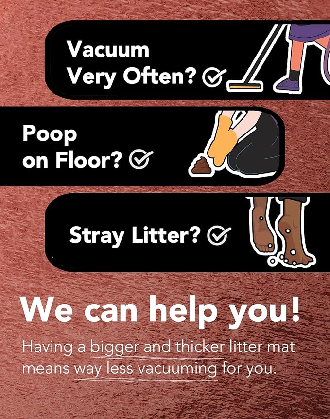 Lukamoo® Cute Cat Litter Mat (30’’x20’’), Large/L, for Kitty Litter & Cute Cat Litter Box, Litter Trapping Mat (Tuxedo)