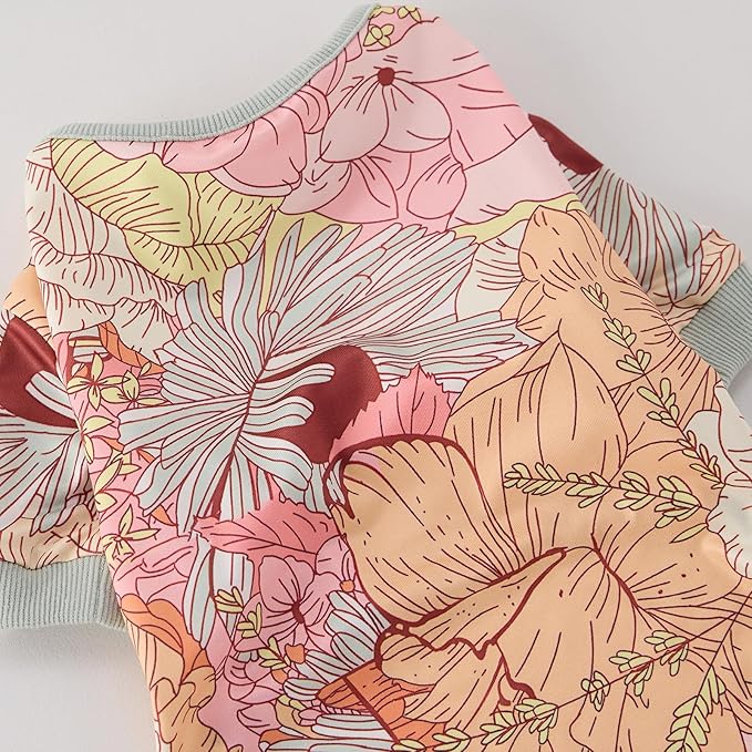 Dog Pajamas Onesie for Small & Medium Dogs - Polyester, Cozy, Wrinkle-Resistant Four-Legged Apparel (Light Brown, Small)