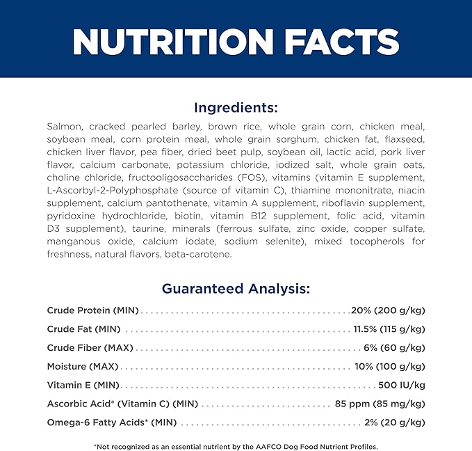 Hill's Science Diet Adult 1-6, Adult 1-6 Premium Nutrition, Dry Dog Food, Salmon & Brown Rice, 33 lb Bag