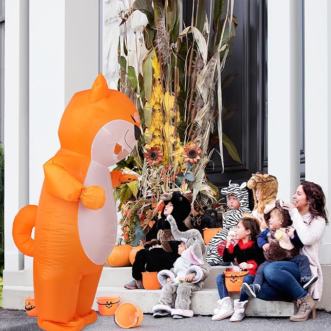 M MH ZONE Inflatable Dog Costume for Adults & KidsFunny Cosplay Blow Up Suit for Halloween Party