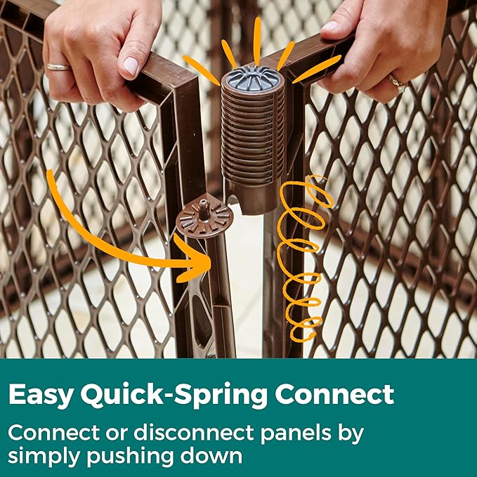 MyPet 2-Panel Extension for Petyard Passage: Made in USA. Freestanding. Increases Play Area up to 34 sq. ft. (26" Tall, Espresso)