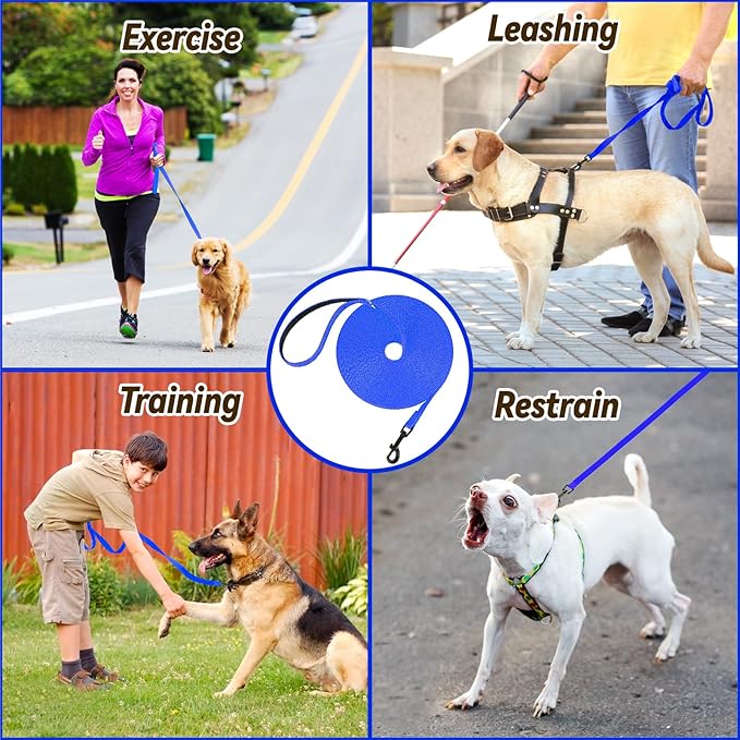 lynxking Dog Training Leash Long Obedience Recall Agility Leash 15ft 30ft 50ft Tracking Lead Perfect for Training Play Camping and Backyard