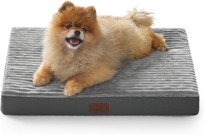 Bedsure Dog Bed for Small Dogs - Orthopedic Pet Beds with Removable Machine Washable Cover, NOT Waterproof Egg Crate Foam Puppy Pad, Suitable for Pet Up to 20 lbs, 23"x17"