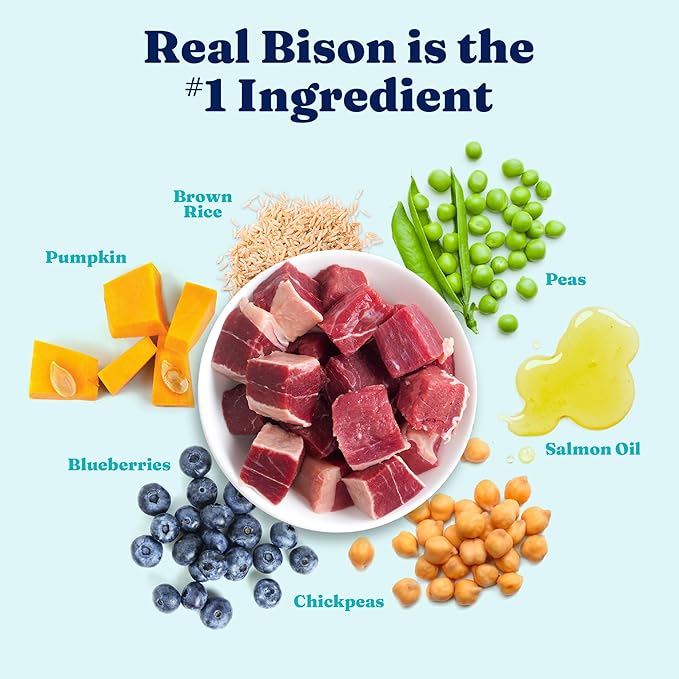 Solid Gold Bison Dry Dog Food for Large Dogs – High Protein, Whole Grain Kibble with Real Bison, Brown Rice & Omega 3 – Large Kibble w/Probiotics for Gut Health - Adult Dog Food - Nutrientboost™–22LB