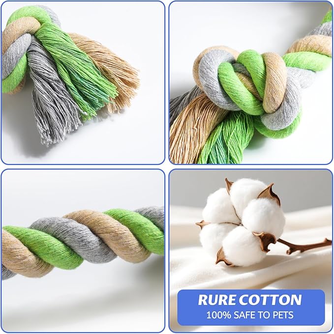 Pet Chew Rope Toy for Teething, Entertainment & Interaction, Knots Weave Cotton Rope, Biting Small Ball Tough Chew Toys for Dogs & Cats, 4 Pack