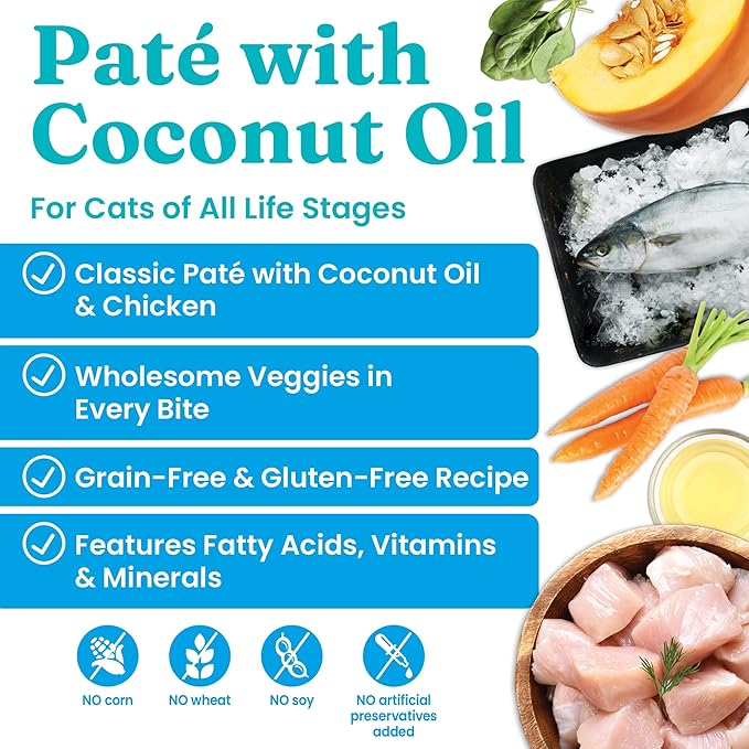 Solid Gold Tropical Blendz Wet Cat Food - Chicken Pate in Coconut Oil - Canned Cat Food, 16 Pack