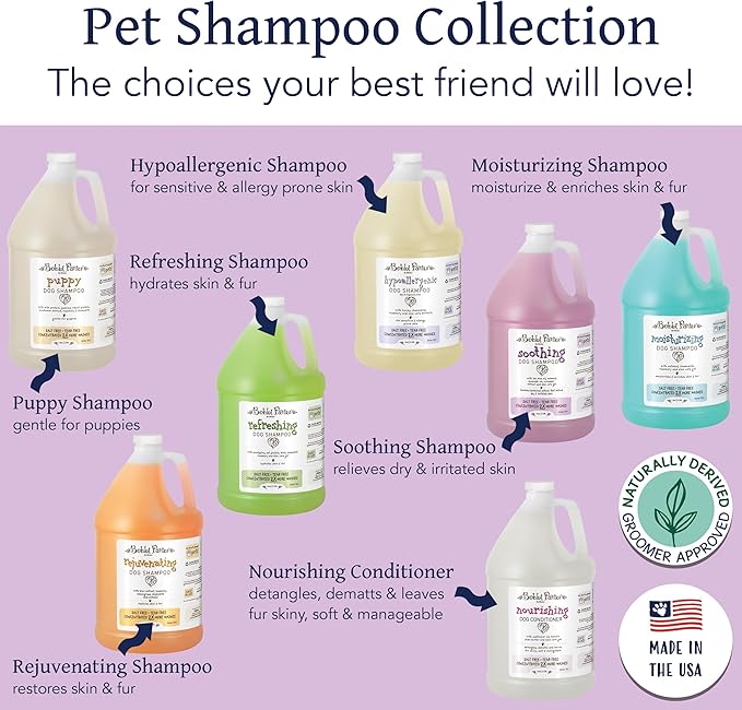 Bobbi Panter Soothing Dog Shampoo, Heals & Soothes Irritated Skin, Lavender Scent - 30:1 Concentrated Formula, Made in The USA, Trusted by Professional Groomers, 1 Gal.