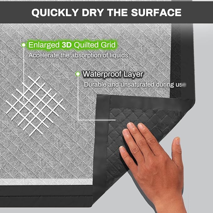 Charcoal Puppy Pads 28x34 Inches Extra Large Dog Pee Pads Odor-Control & Leak-Proof Disposable Pet Training Black New Edge-Wrapping Thicken Potty Pad for Dogs, Cats, Rabbits (100 Pieces)