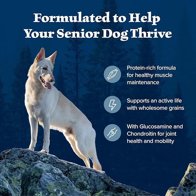 Blue Buffalo Wilderness Senior High Protein Dry Dog Food Wholesome Grains with Ingredients Chicken