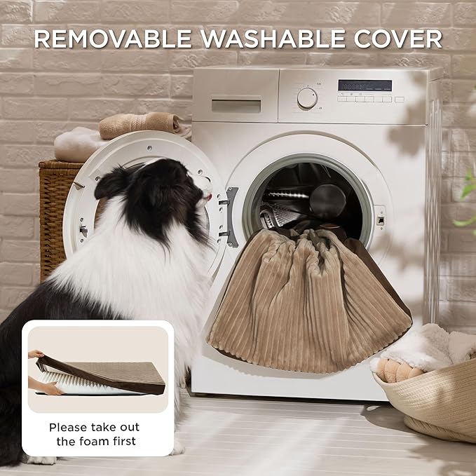 Bedsure Dog Bed Medium Size Dog - Orthopedic Pet Beds with Removable Machine Washable Cover, NOT Waterproof Egg Crate Foam Puppy Pad, Suitable for Pet Up to 35 lbs, 29"x18"