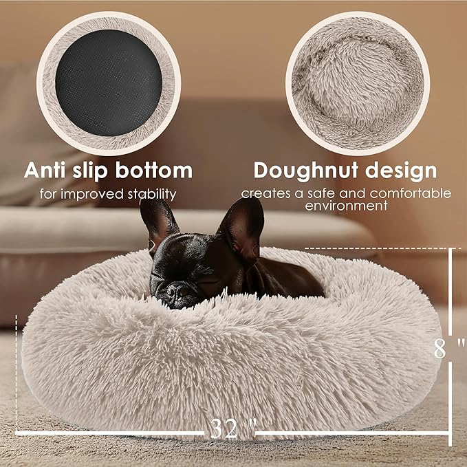 Dog Beds Large Sized Dog and Cats, 32in Pet Beds for Large Pet, Washable Indestructible Extra Large Dog Bed (Brown)