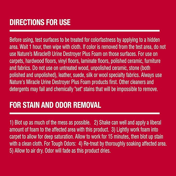 Nature's Miracle Urine Destroyer Plus for Dogs, Enzymatic Formula for Severe Dog Urine Stains, 17.5 oz