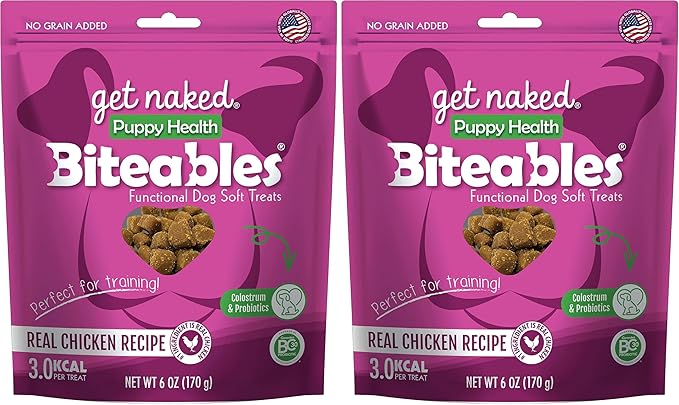 Get Naked 1 Pouch Puppy Health Soft Dog Treats, 6 Oz, Brown (201578) (Pack of 2)