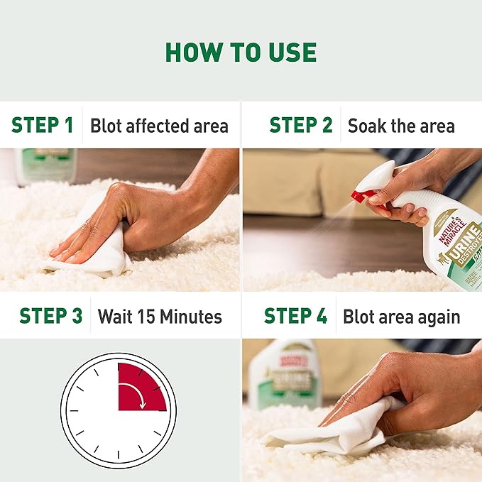 Nature’s Miracle Urine Destroyer Plus Cat, 32 Ounces, Enzymatic Formula, Ready-to-Use