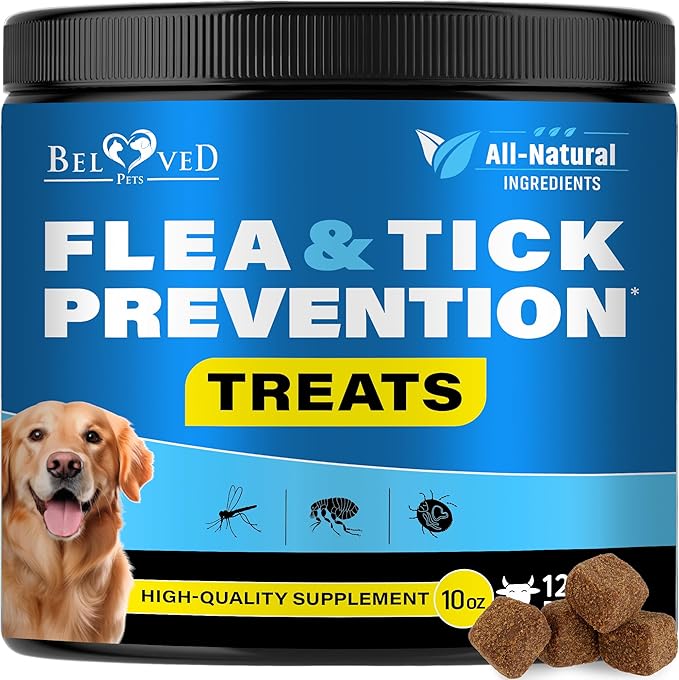 Flea and Tick Prevention Chewable Pills for Dogs and Cats - Revolution Oral Flea Treatment for Pets - Pest Control & Natural Defense - Chewables Small Tablets Made in USA (Beef)