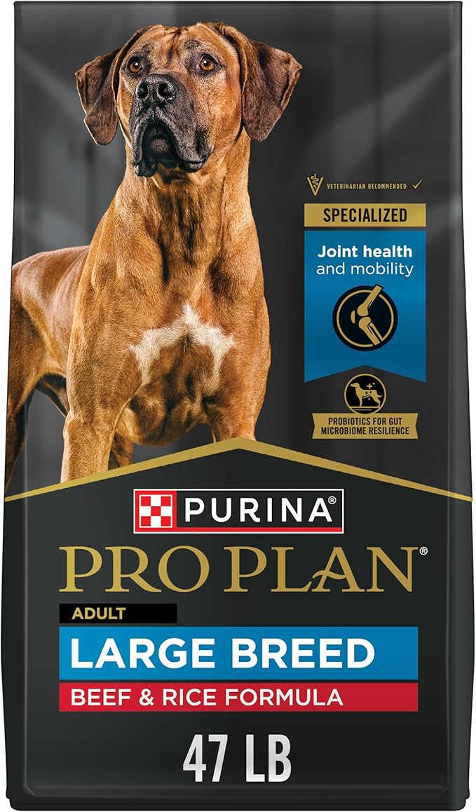 Purina Pro Plan Large Breed Dry High Protein Dog Food With Probiotics for Dogs, Beef and Rice Formula - 47 lb. Bag