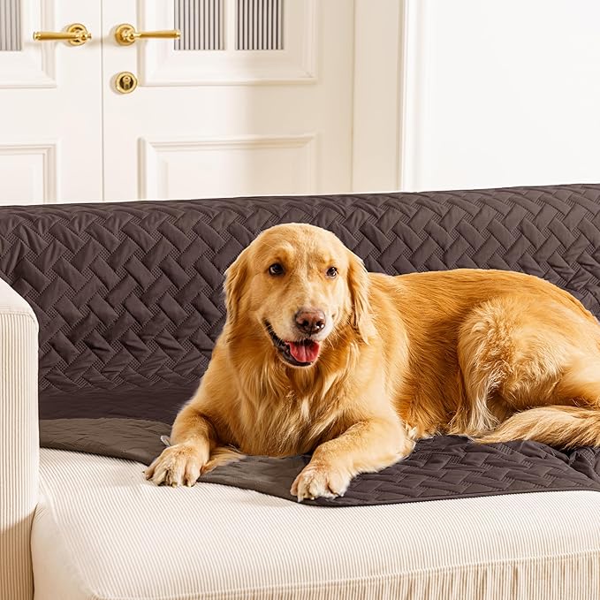 gogobunny 100% Double Sided Waterproof Dog Blanket Soft Pet Bed Cover Reversible Protect Furniture Couch Sofa Car for Puppy Cat (Dark Coffee/Light Coffee, 40x50 Inch (Pack of 1))