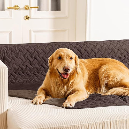 gogobunny 100% Double Sided Waterproof Dog Blanket Soft Pet Bed Cover Reversible Protect Furniture Couch Sofa Car for Puppy Cat (Dark Coffee/Light Coffee, 40x50 Inch (Pack of 1))