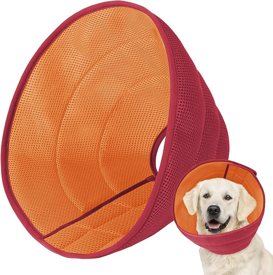 Dog Cone Soft Recovery Collars & Cones After Surgery for Medium Large Dogs, Comfy Ecollars to Stop Licking, Adjustable, Dog Ecollars for Recovery Fabric: Soft Comfort, Ecollars of Shame Alternatives