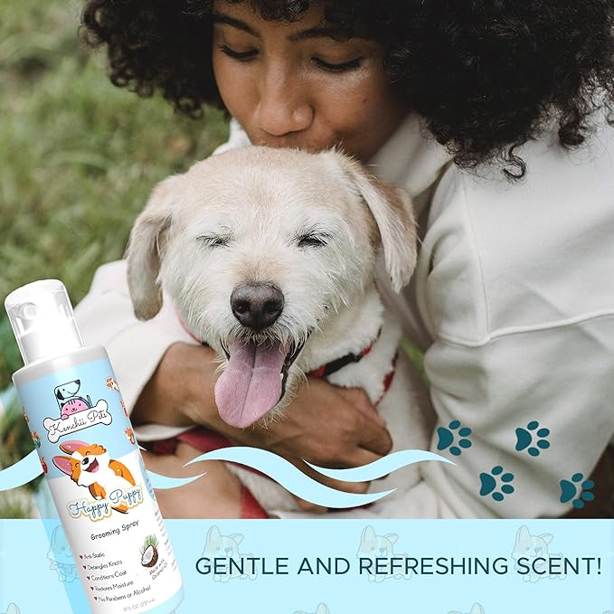Professional Pet Grooming Spray for Puppies and Dogs | All-Natural Scented Moisturizing Dog Detangler Spray | Puppy Conditioner Coat Shine Spray | Dog Grooming Supplies