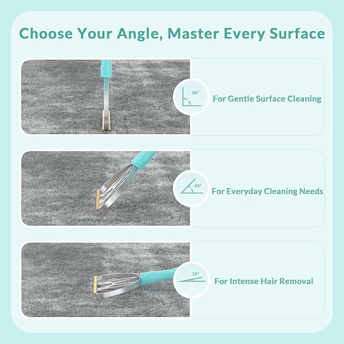 Pet Hair Removal Tool Kit-Max and Pro-by LINTPLUS(Pet Hair Remover),Cat Hair Remover and Carpet Scraper-Easy Dog Hair Remover for Carpeted Stairs & Rugs-Gets Every Hair!